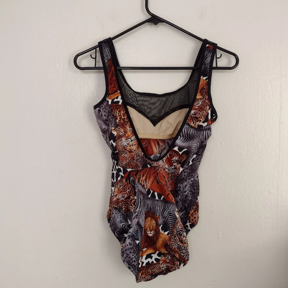 Pacific Connections Swimwear Vintage Big Cat One Piece Swimsuit NEW Fits S-M - Picture 7 of 14